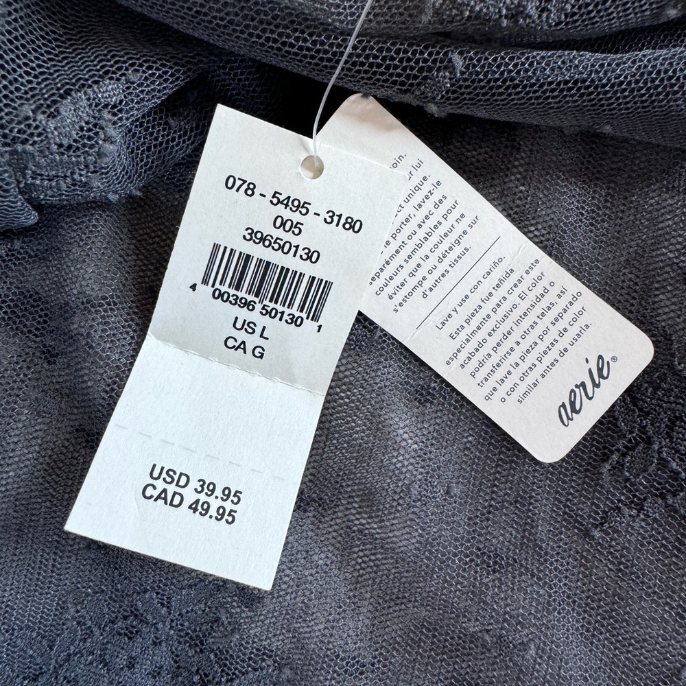 Aerie Sheer Lace Top Witchy Vamp Grunge Whimsigoth - Picture 9 of 9